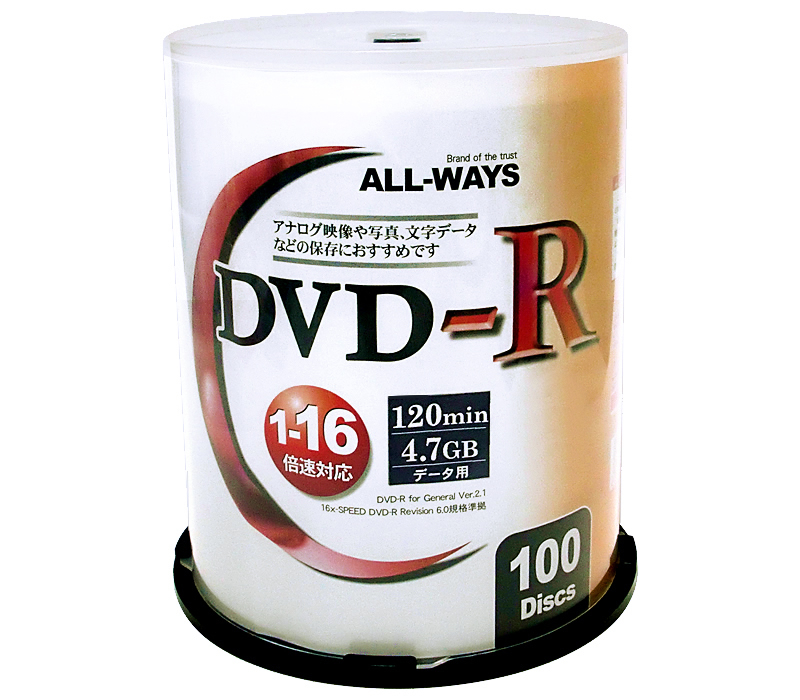 ALL-WAYS ALDR47-16X100PW DVD-R データ用